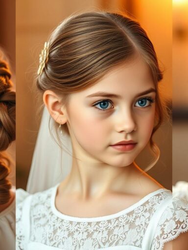 Fryzury na komunię dla dziewczynki